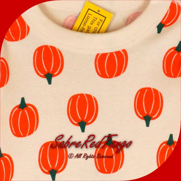 NWT Hanna Andersson Organic Long Johns Pajamas Halloween Pumpkin Patch 120 6 7 - Picture 2 of 6